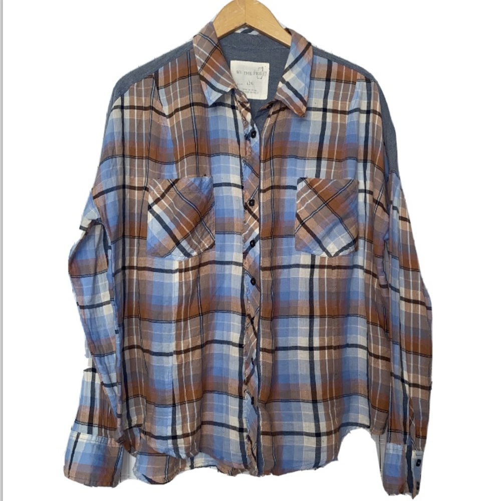 We The Free Plaid Button up Western Flannel